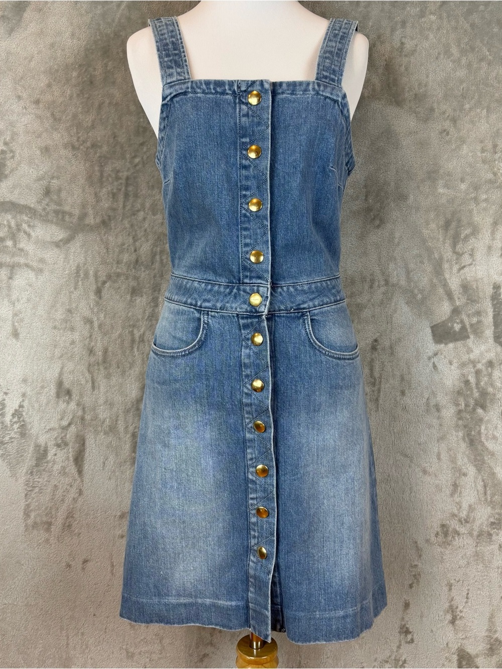 Frame Claire Denim Dress Button Up Overalls Wmn’s XS